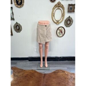 INTERMIX Tan Vegan Suede Wrap Mini Skirt - Size 4 - Y2K Vintage Style